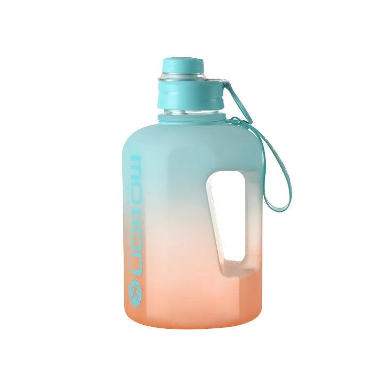 2.2L Large Capacity Sports Water Bottle Outdoor Fitness Kettle Gradient Plastic Water Cup Students Portable Big Ton Ton Barrel