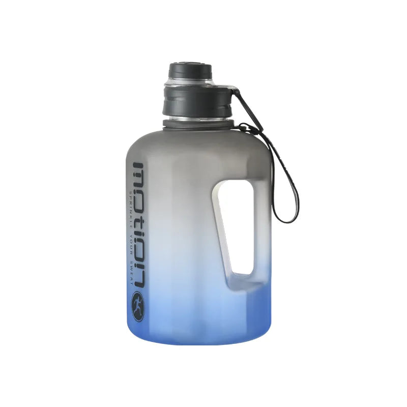 2.2L Large Capacity Sports Water Bottle Outdoor Fitness Kettle Gradient Plastic Water Cup Students Portable Big Ton Ton Barrel